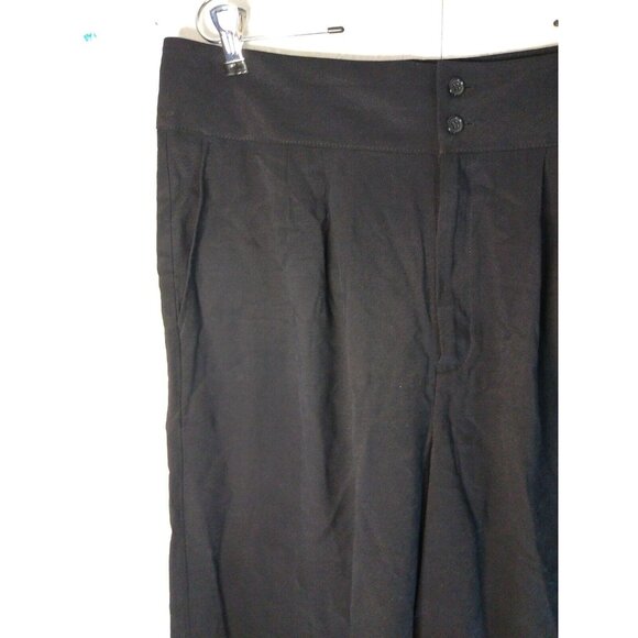 BCBGeneration Dress Pants Women's L Black Wide Leg Career Trousers Pleated NWOT - Picture 2 of 9